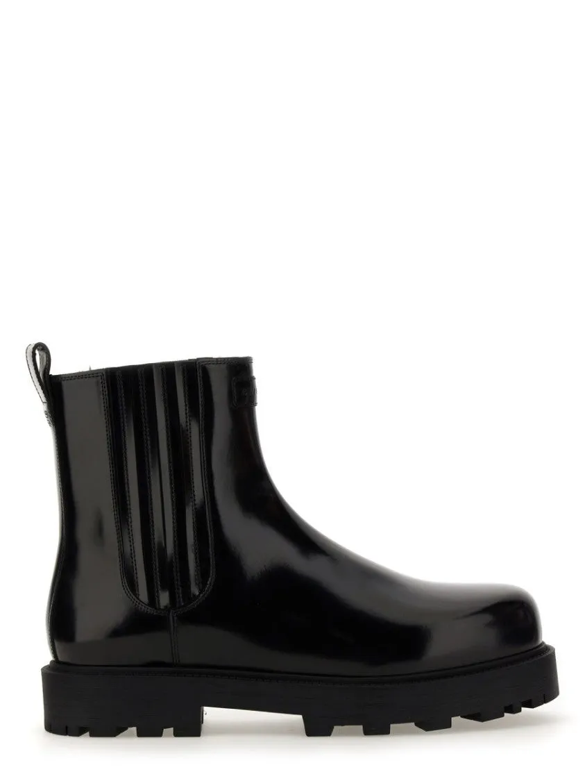 Polished Leather Chelsea Boots