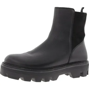 Quinn Chelsea Womens Mixed Media Leather Booties