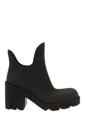 Rachel' Black Rainboot With Logo Detail In Rubber