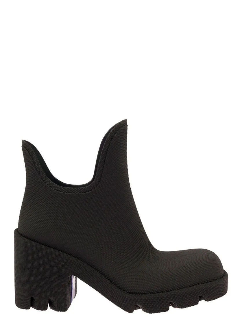 Rachel' Black Rainboot With Logo Detail In Rubber