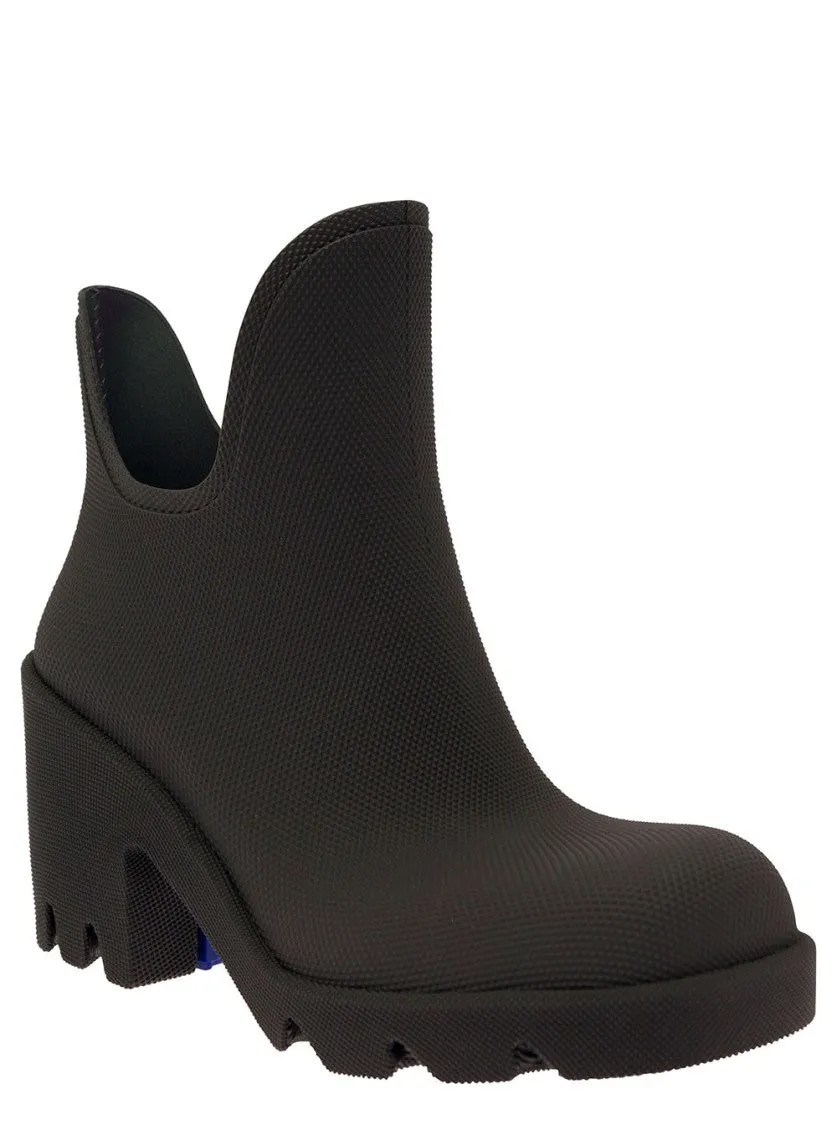 Rachel' Black Rainboot With Logo Detail In Rubber