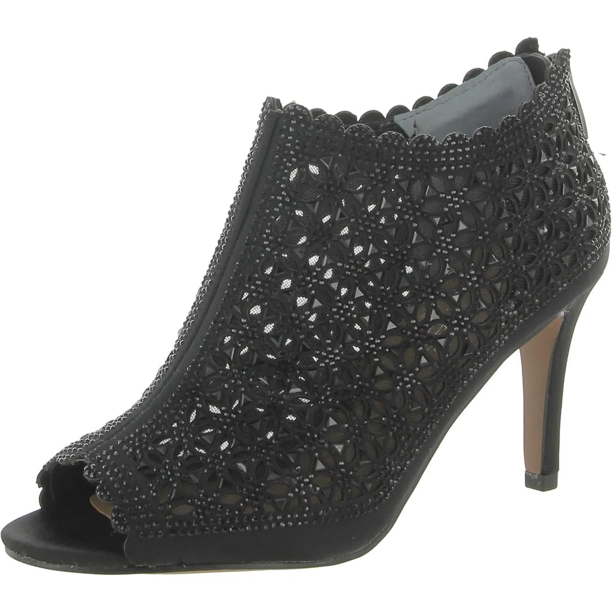 Radita Womens Satin Embellished Booties