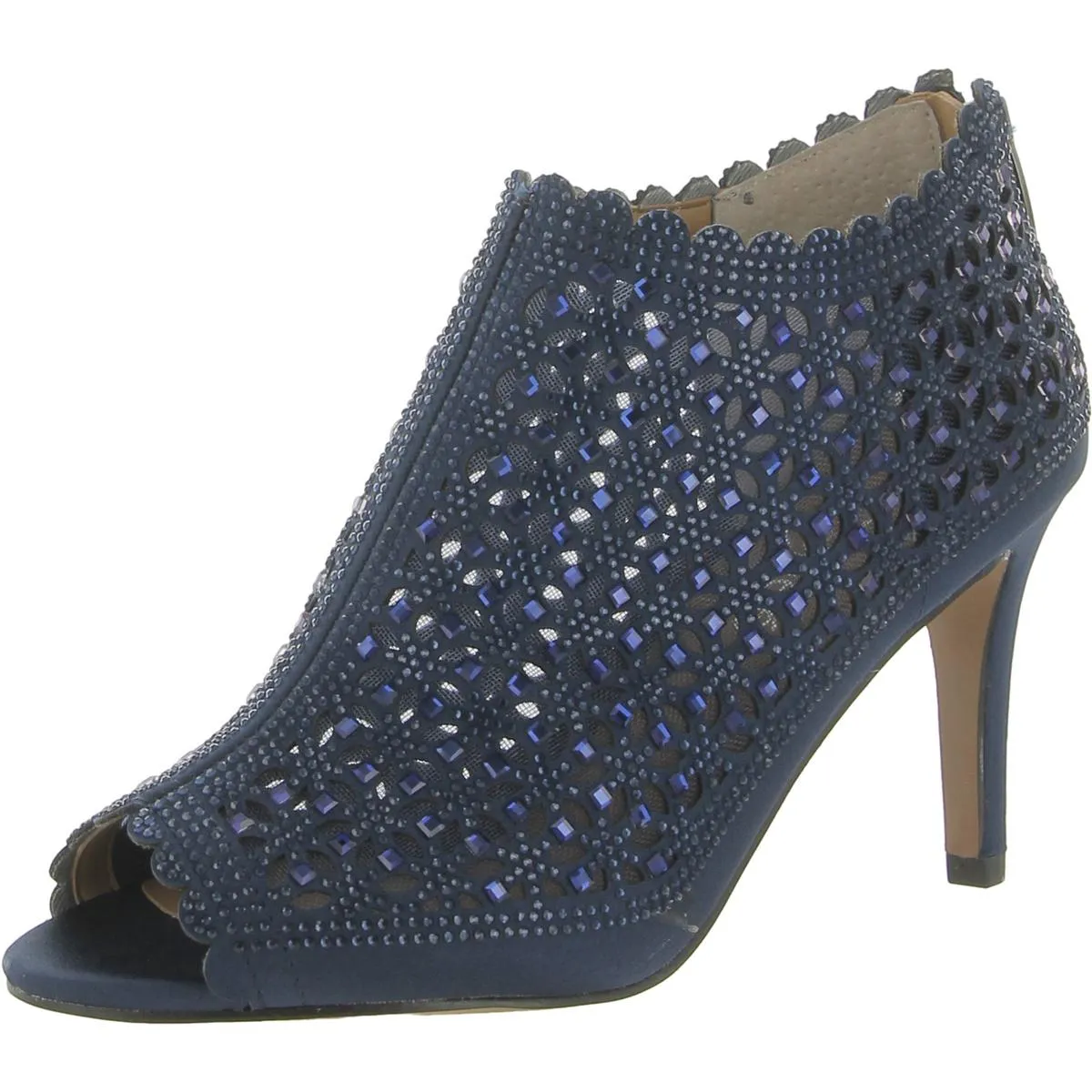 Radita Womens Satin Embellished Booties