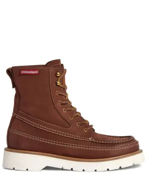 Raised-Seam Leather Boots