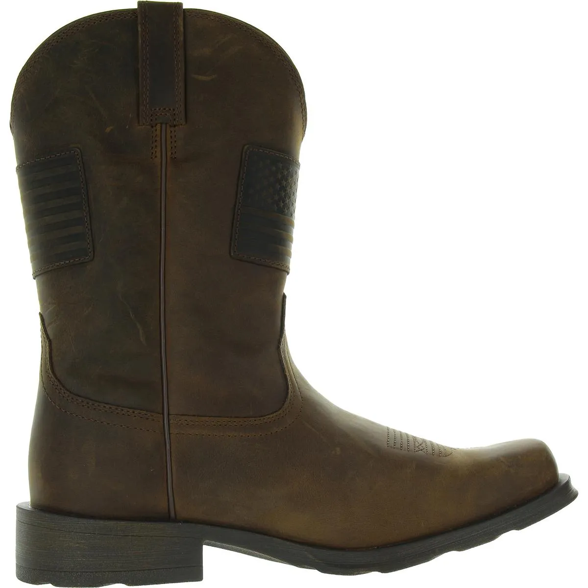 Rambler Patriot Mens Distressed Leather Cowboy, Western Boots
