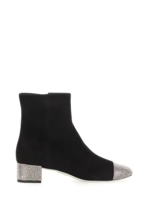 Rhinestone-Embellished Ankle Boots