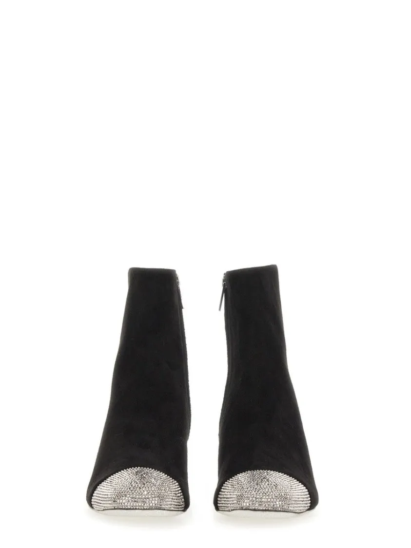 Rhinestone-Embellished Ankle Boots