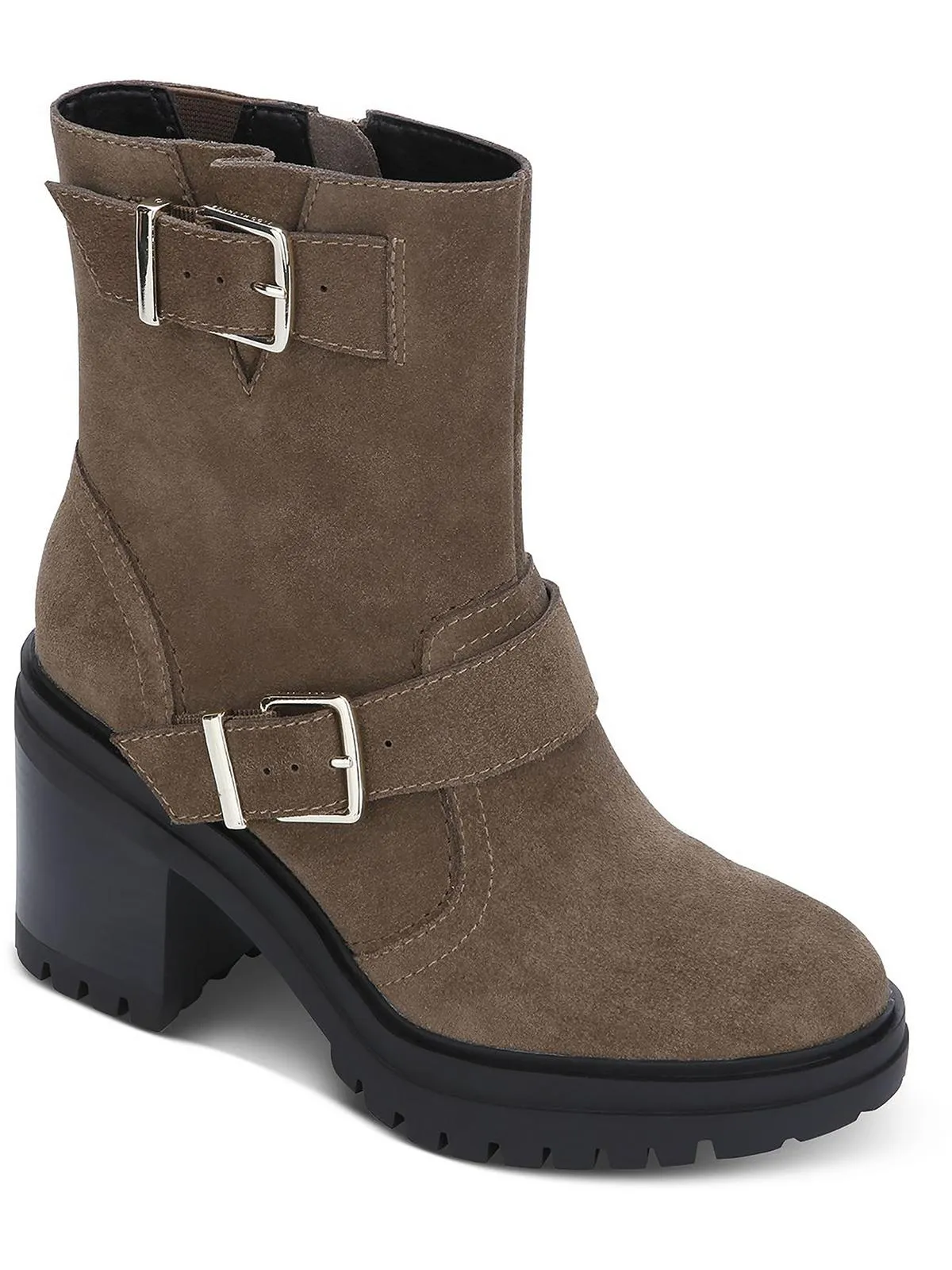 Rhode Womens Buckle Zipper Mid-Calf Boots