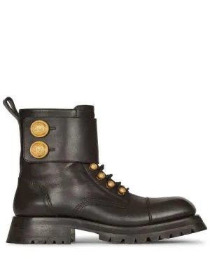 Ridged Leather Ankle Boots