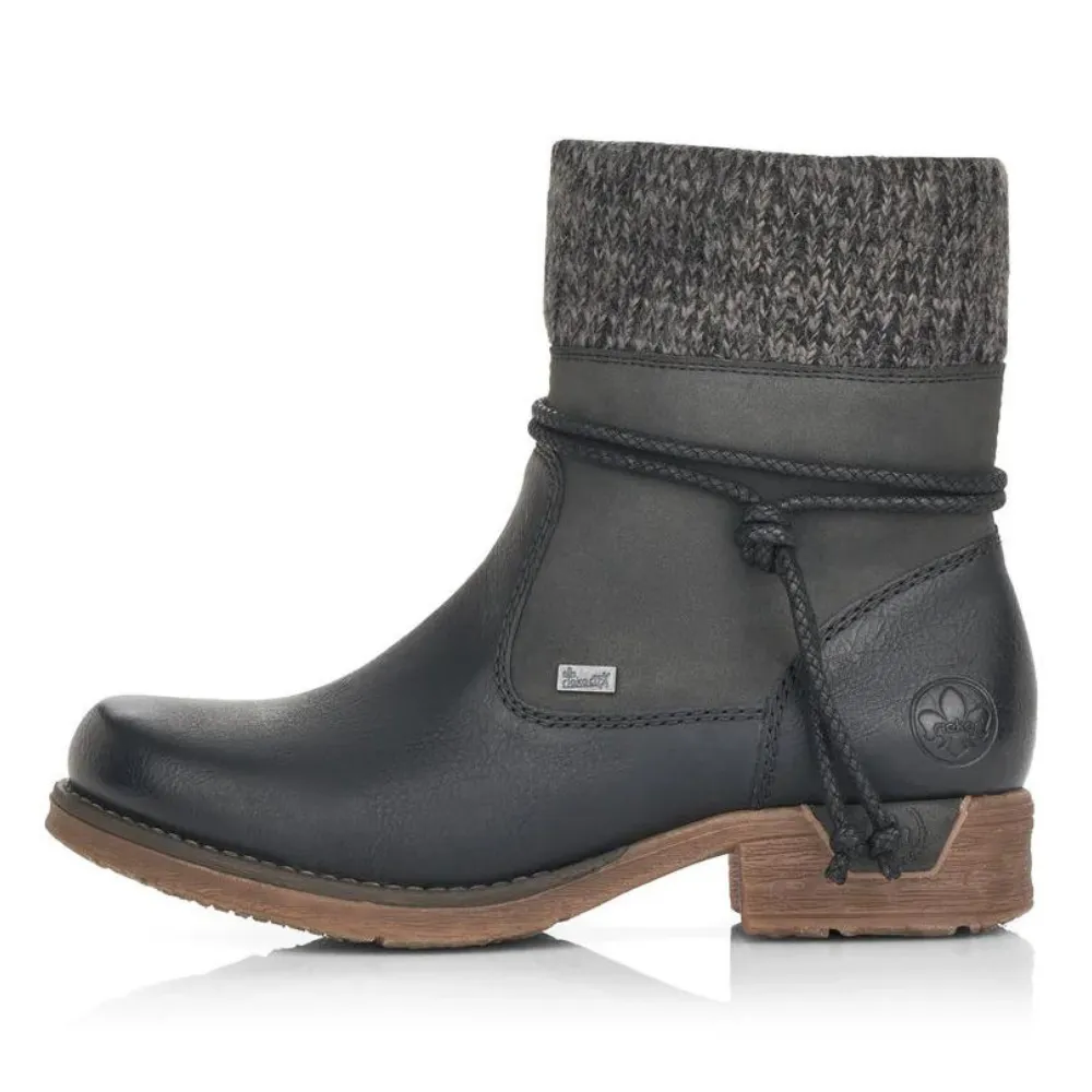 Rieker 79688 Fee Black Tex Boot (Womens)