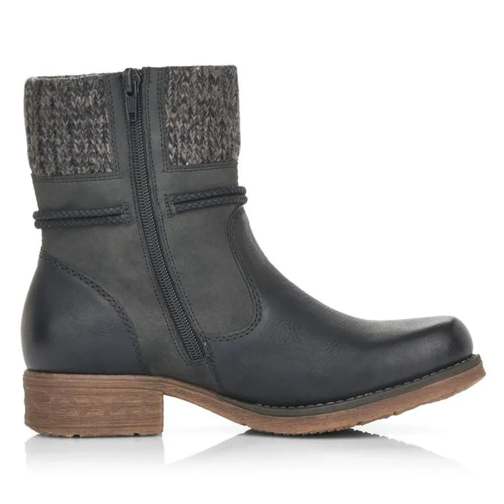 Rieker 79688 Fee Black Tex Boot (Womens)