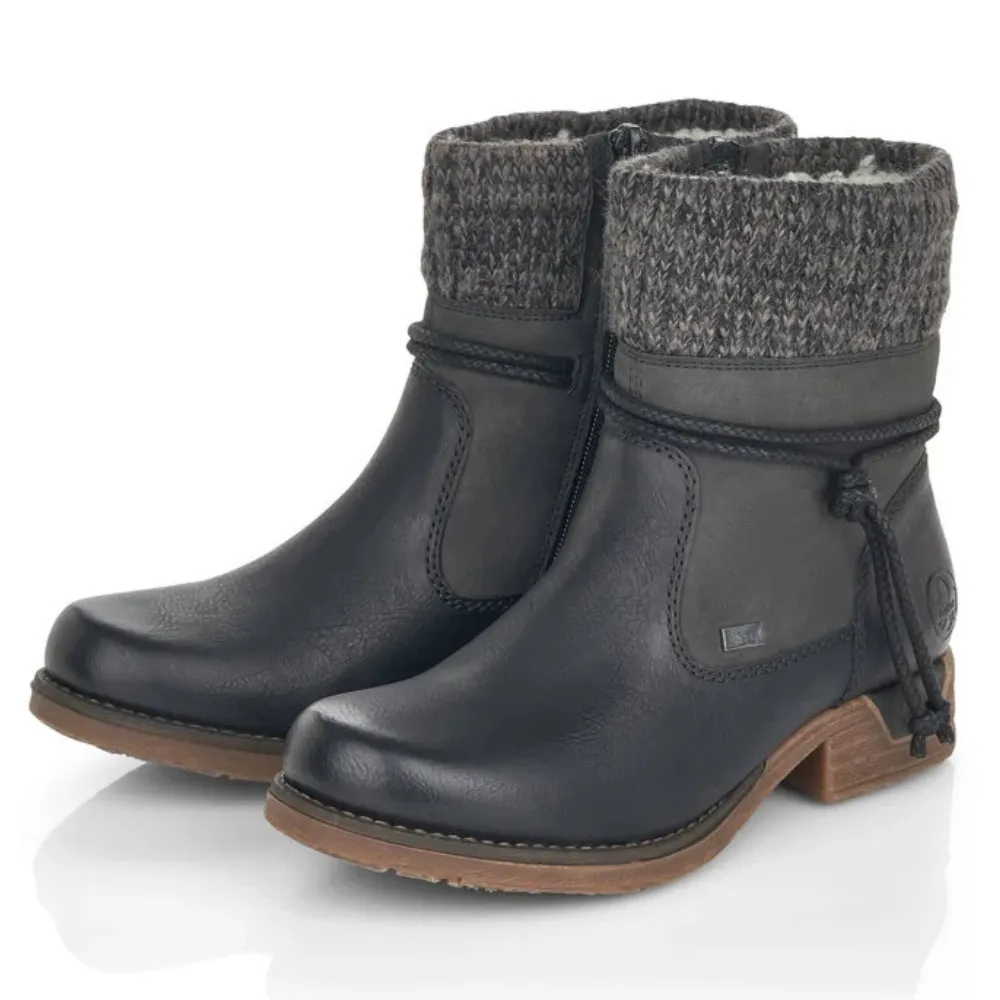 Rieker 79688 Fee Black Tex Boot (Womens)