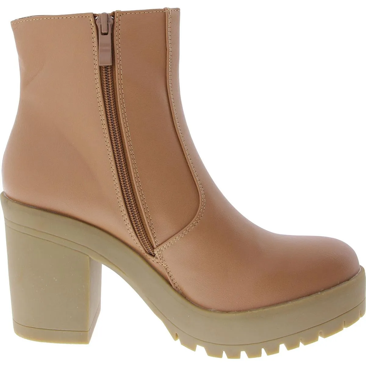 Riplee Womens Faux Leather Block Heel Chelsea Boots