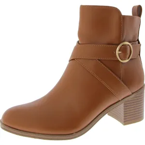 Rosaliee Womens Faux Leather Block Heel Booties