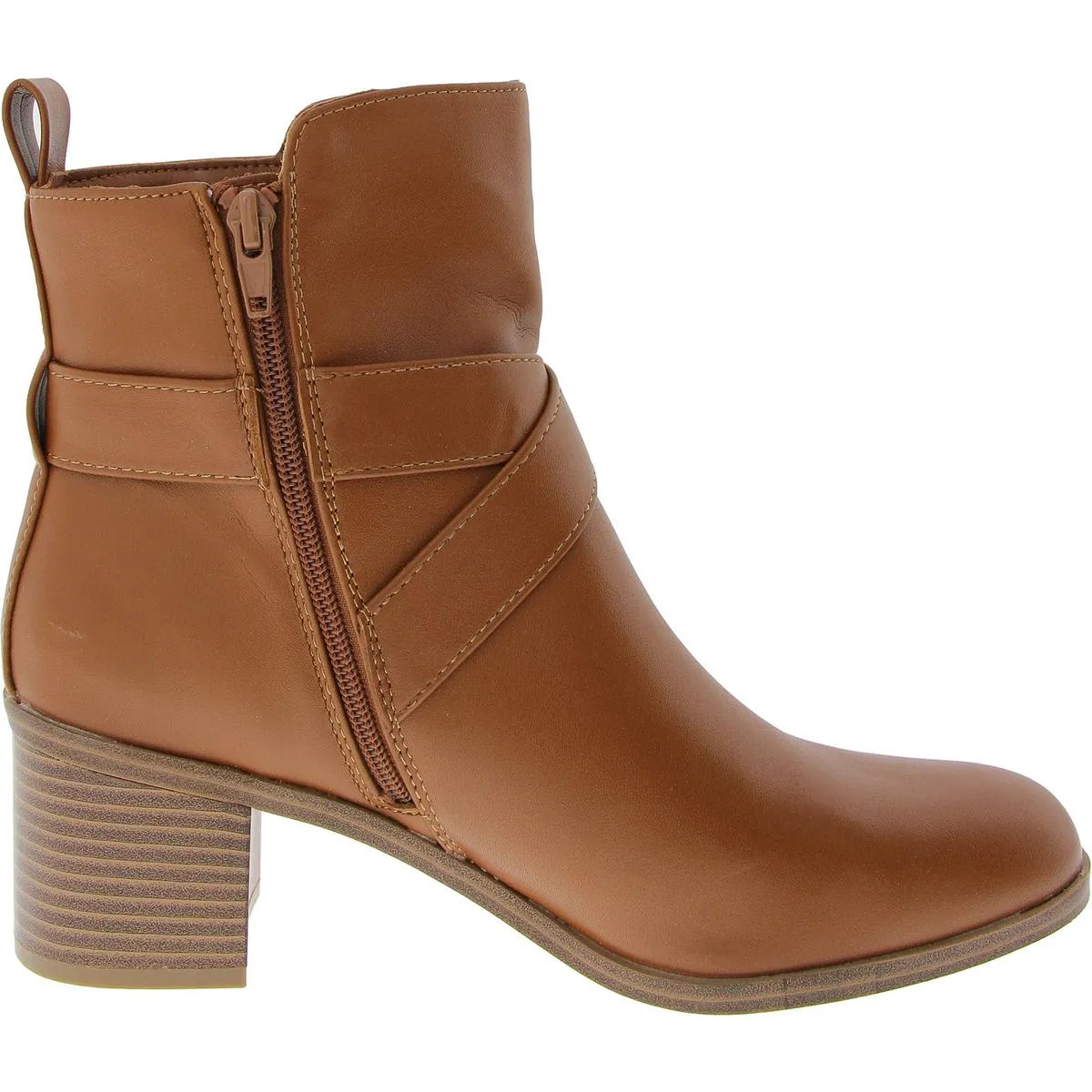 Rosaliee Womens Faux Leather Block Heel Booties