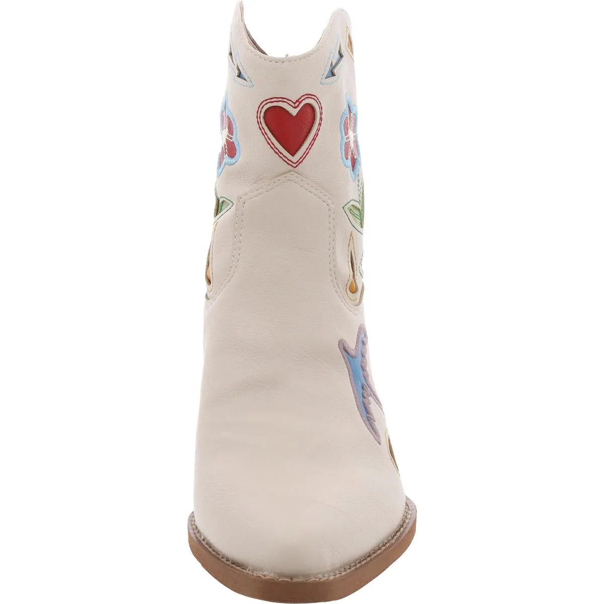 Roslyn Flower Womens Embroidered Faux Leather Cowboy, Western Boots