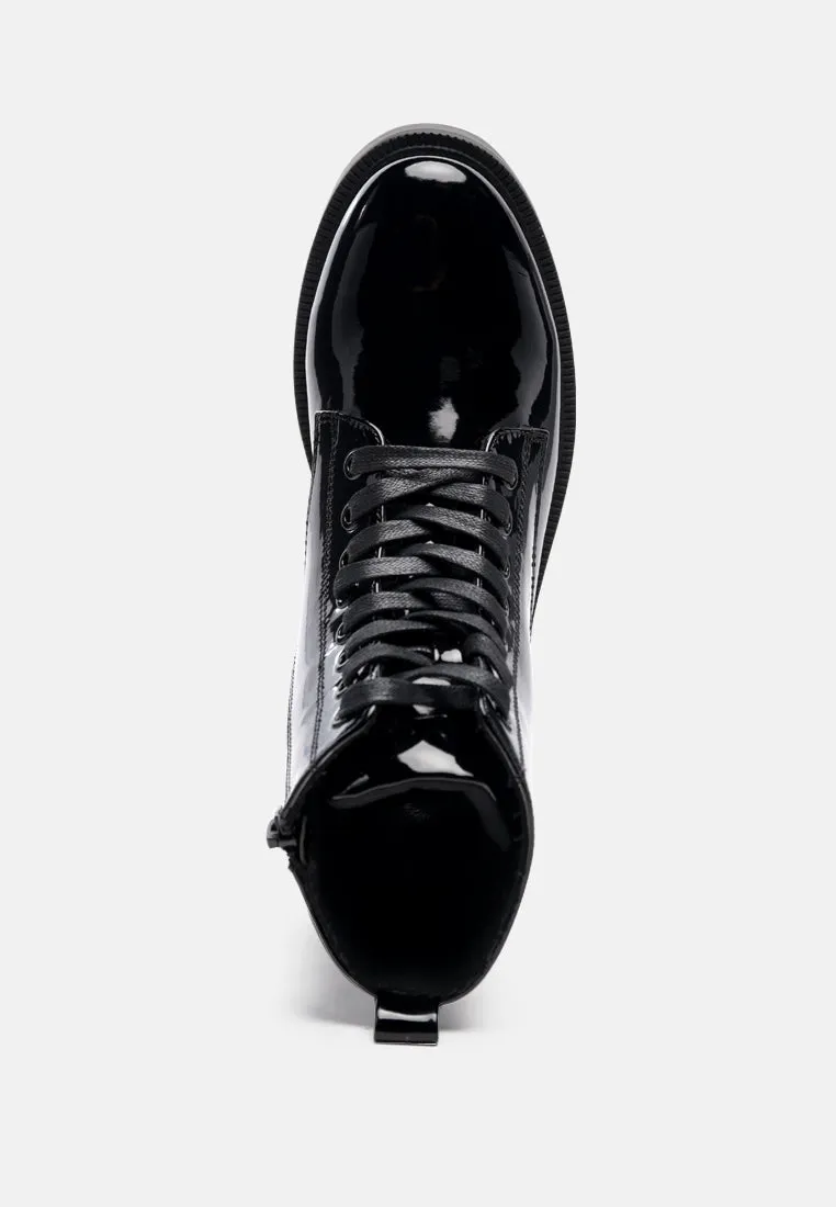 rubble statement pu lace up ankle boots