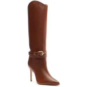 S0172305420002U Womens Belted Leather Knee-High Boots