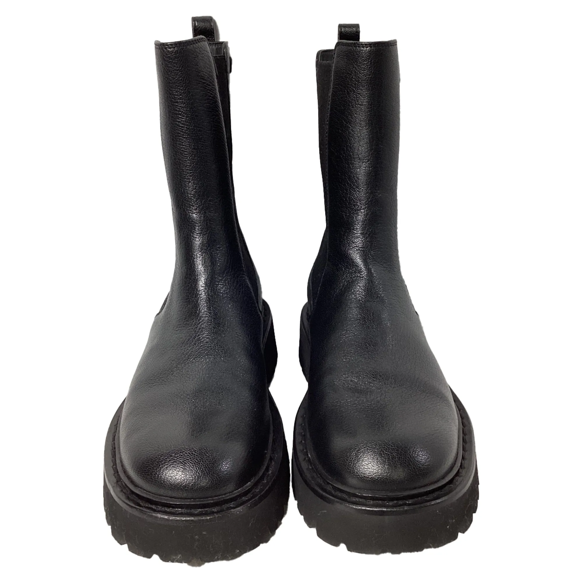 Salvatore Ferragamo Double Gancini Chelsea Boots in Black Leather