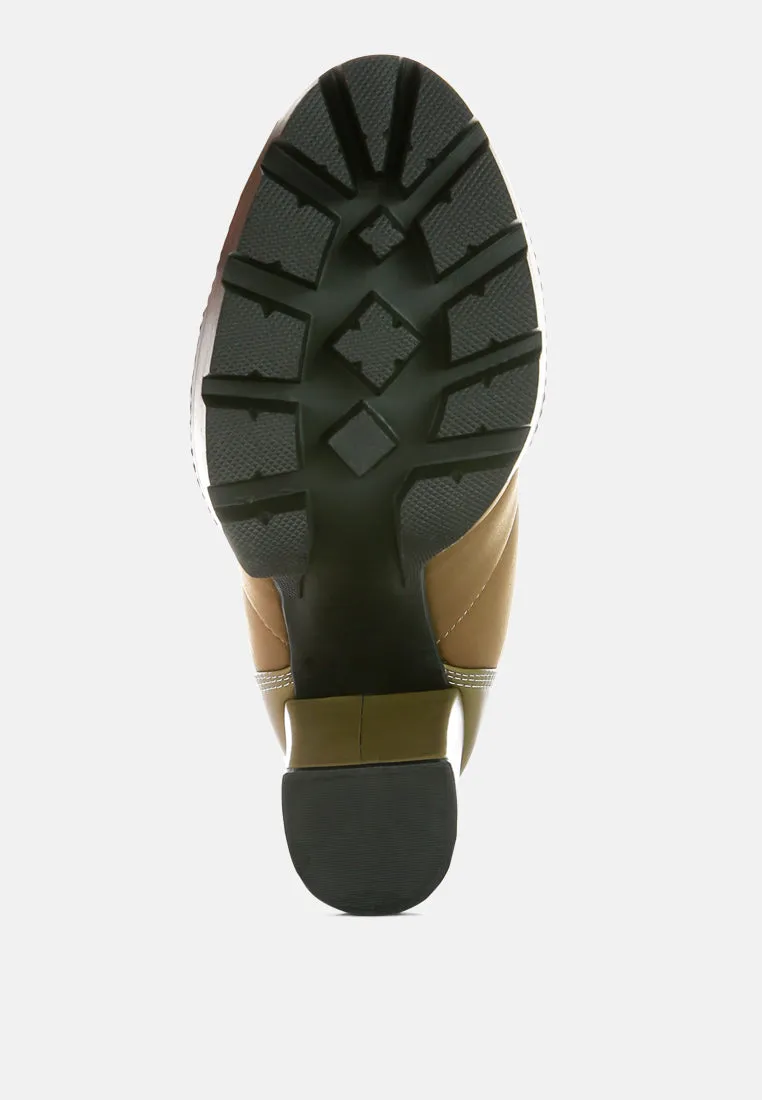 scotch high heel quilted satin biker boots