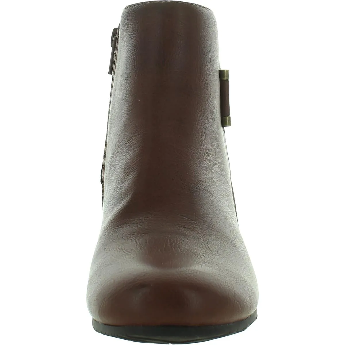 Serena Womens Faux Leather Ankle Wedge Boots