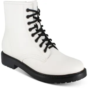 Shelby Womens Faux Leather Lace Up Booties