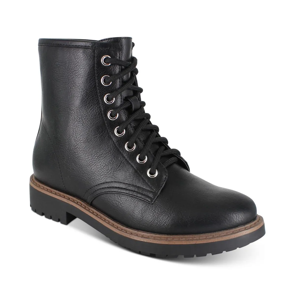 Shelby Womens Faux Leather Lace Up Booties