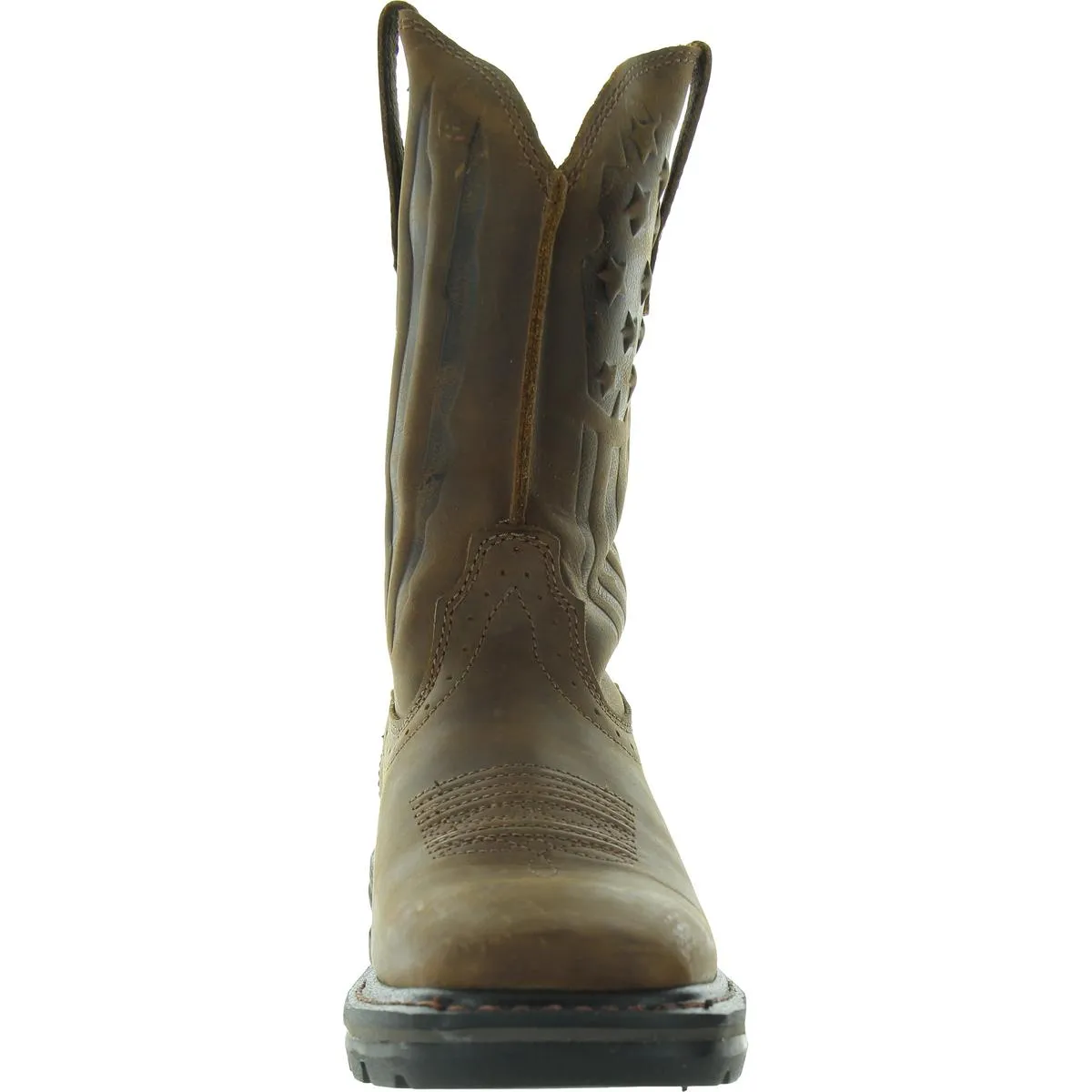 Sierra Mens Leather Pull On Cowboy, Western Boots