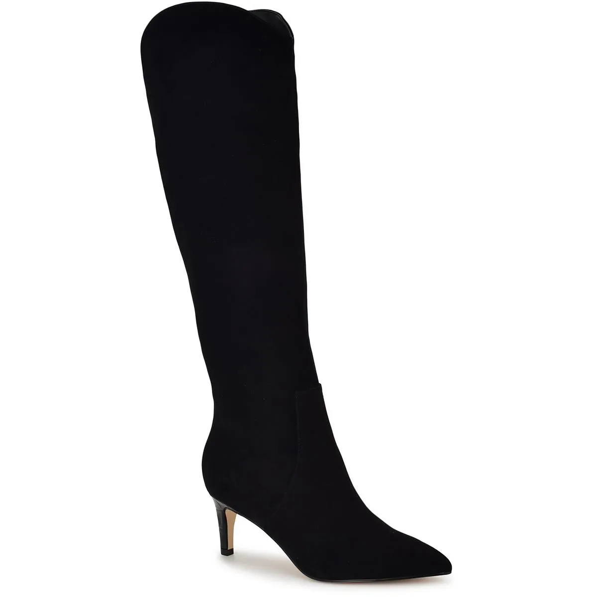 SIRENA Womens Zipper Leather Knee-High Boots