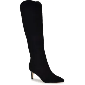 SIRENA Womens Zipper Leather Knee-High Boots