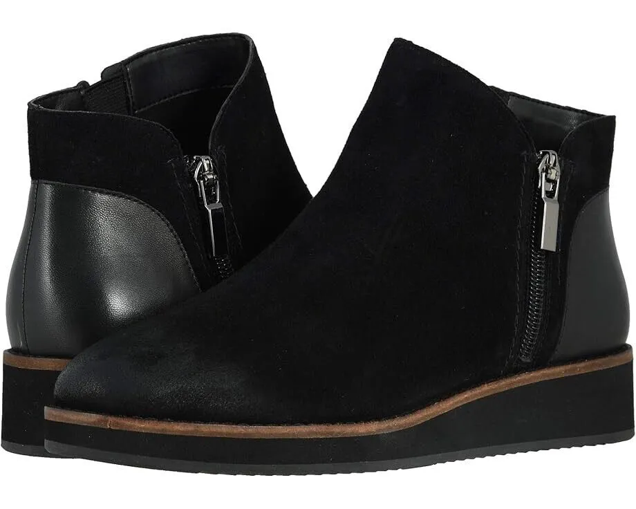 SoftWalk Wesley Boot Men's US 7.5 Black Leather Side Zipper Ankle Booties FZP226 (Black,7.5)