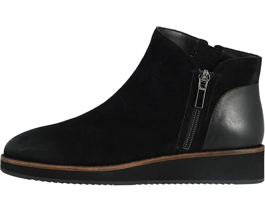 SoftWalk Wesley Boot Men's US 7.5 Black Leather Side Zipper Ankle Booties FZP226 (Black,7.5)