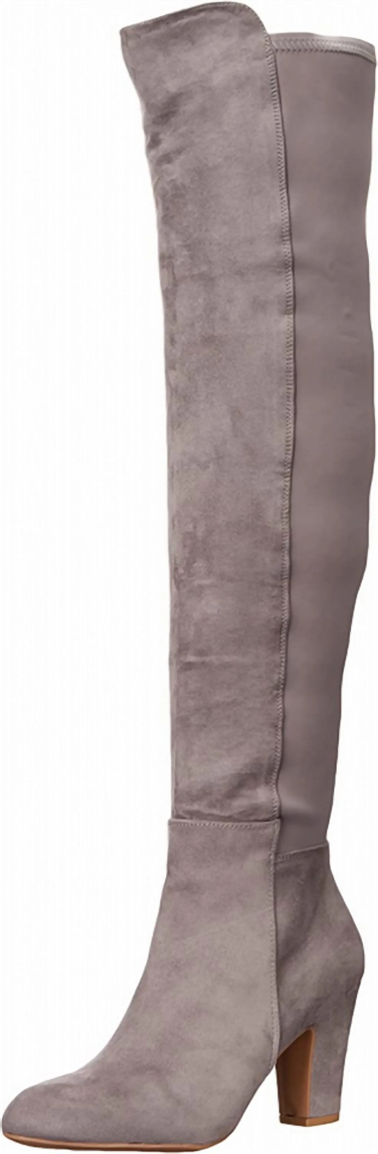 Stacked Heeled Boots In Grey