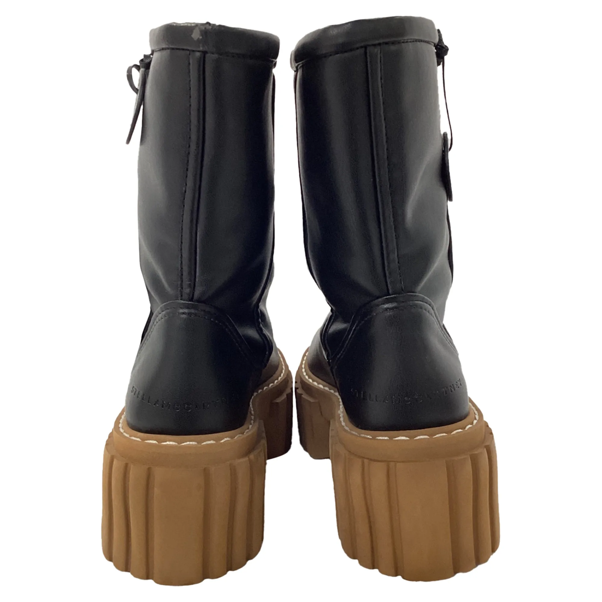Stella McCartney Emilie Teddy Platform Boots In Black Leather