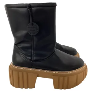 Stella McCartney Emilie Teddy Platform Boots In Black Leather