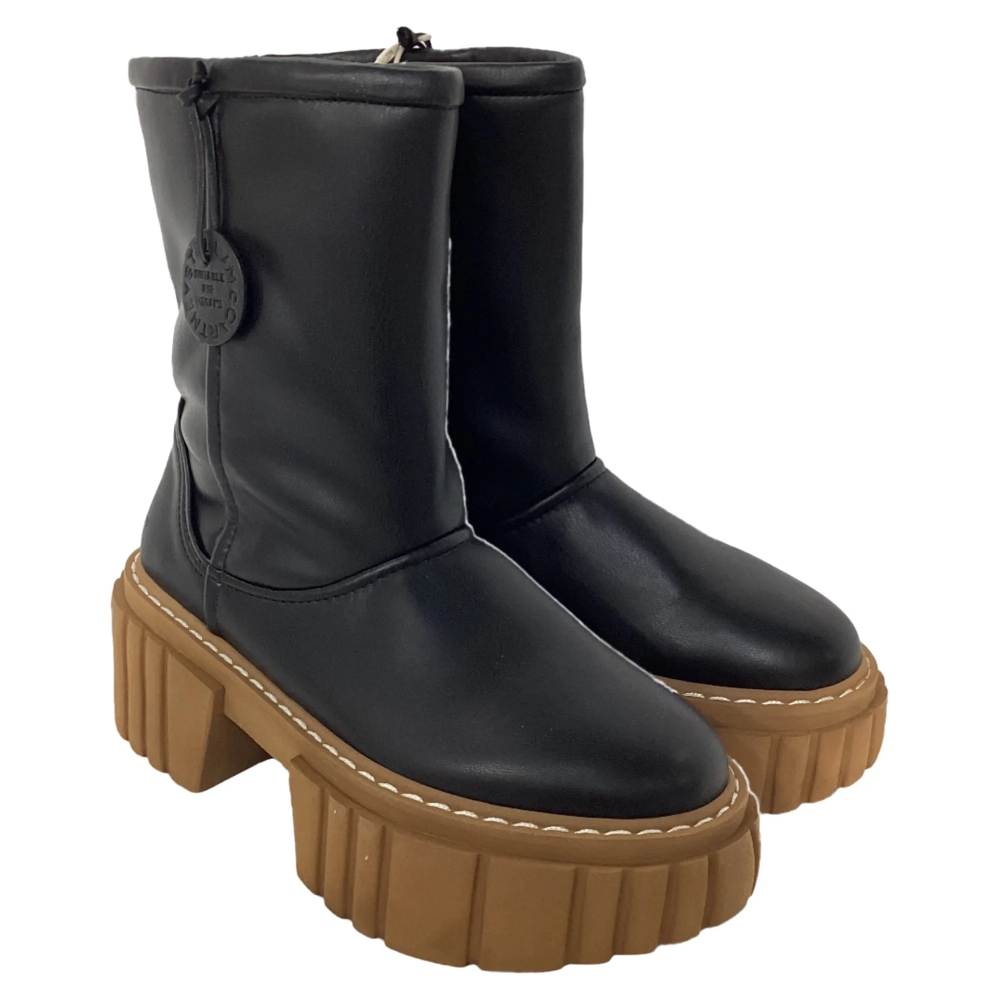 Stella McCartney Emilie Teddy Platform Boots In Black Leather