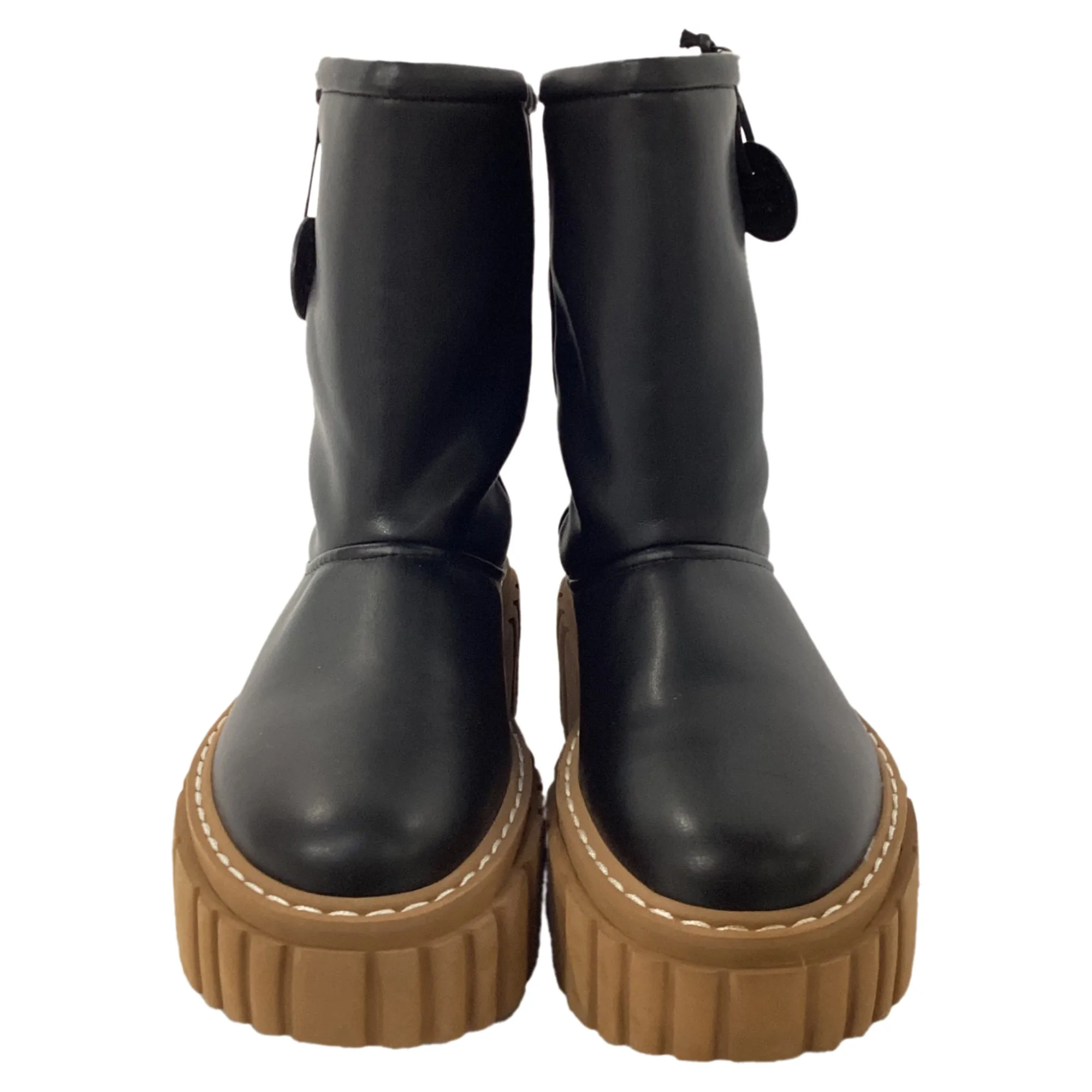 Stella McCartney Emilie Teddy Platform Boots In Black Leather