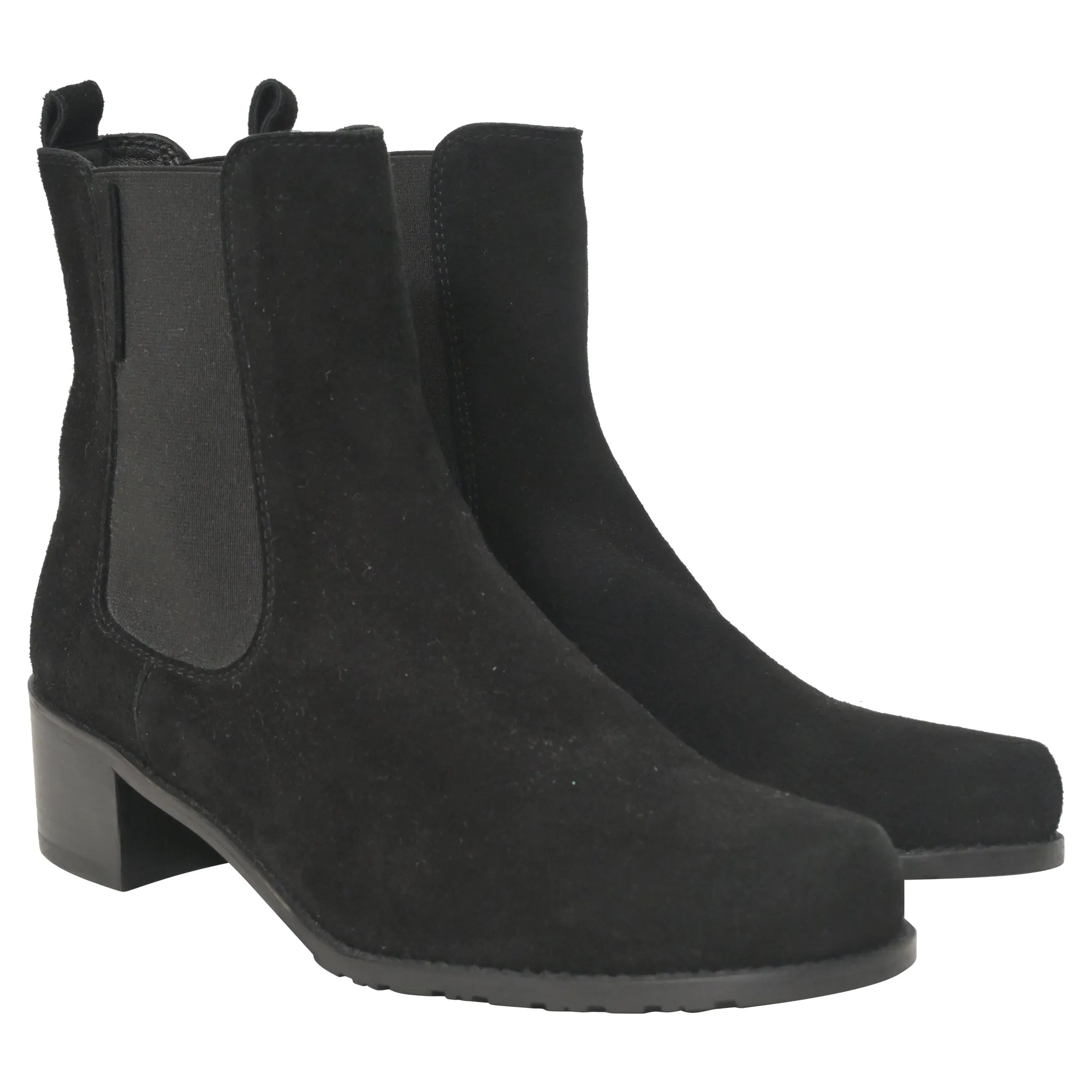 Stuart Weitzman Laine Chelsea Boots in Black Suede