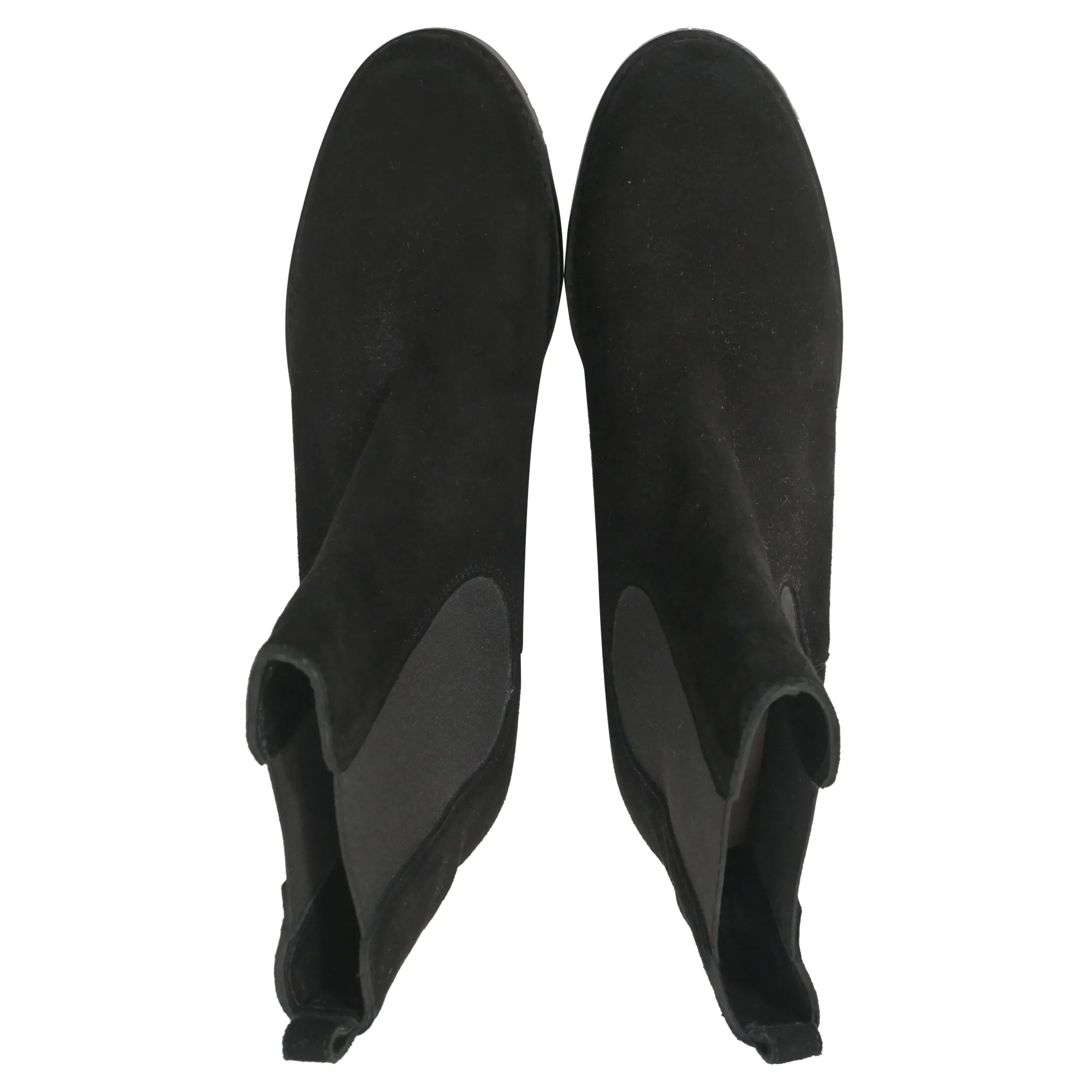 Stuart Weitzman Laine Chelsea Boots in Black Suede