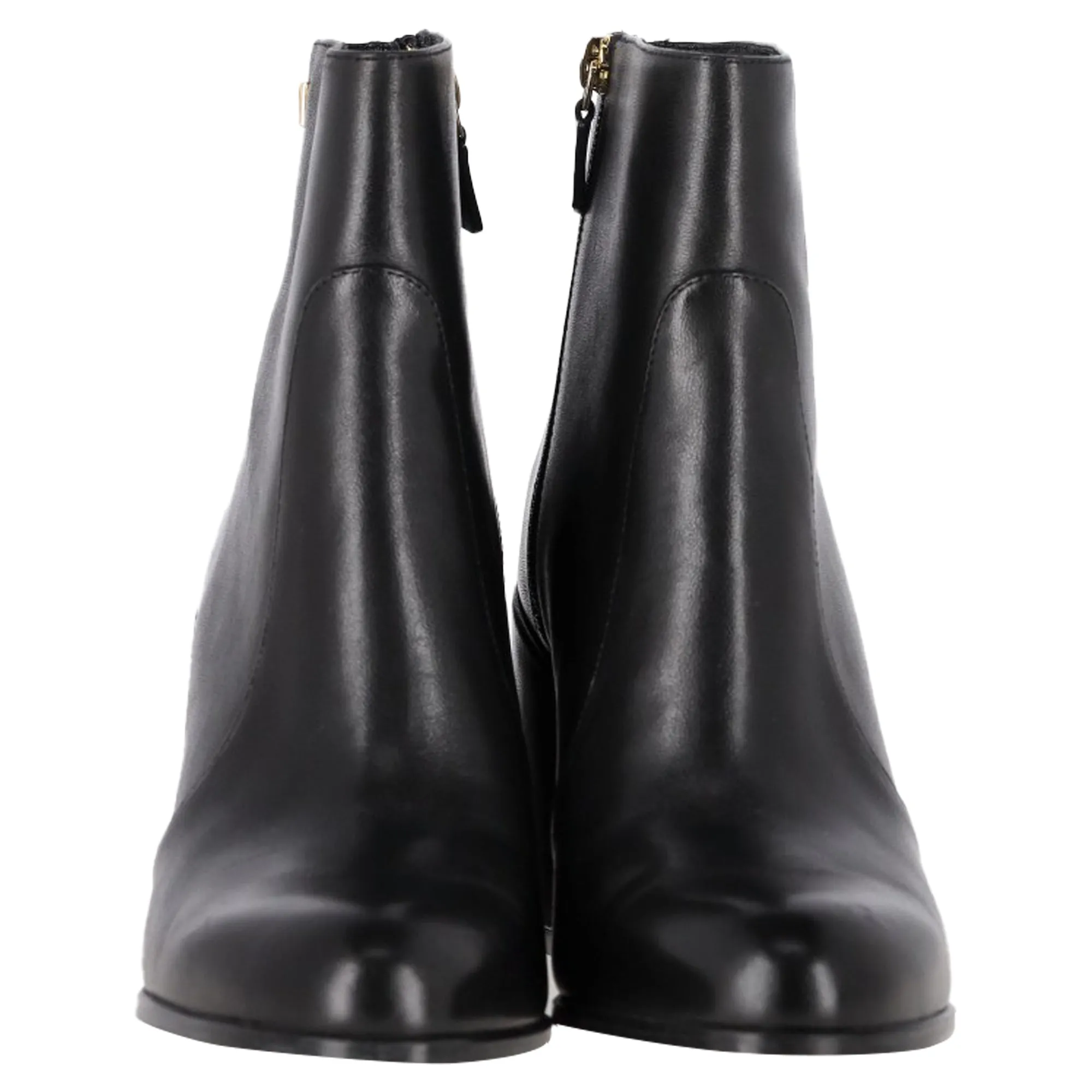 Stuart Weitzman Quinn Block Heel Ankle Boots in Black Leather