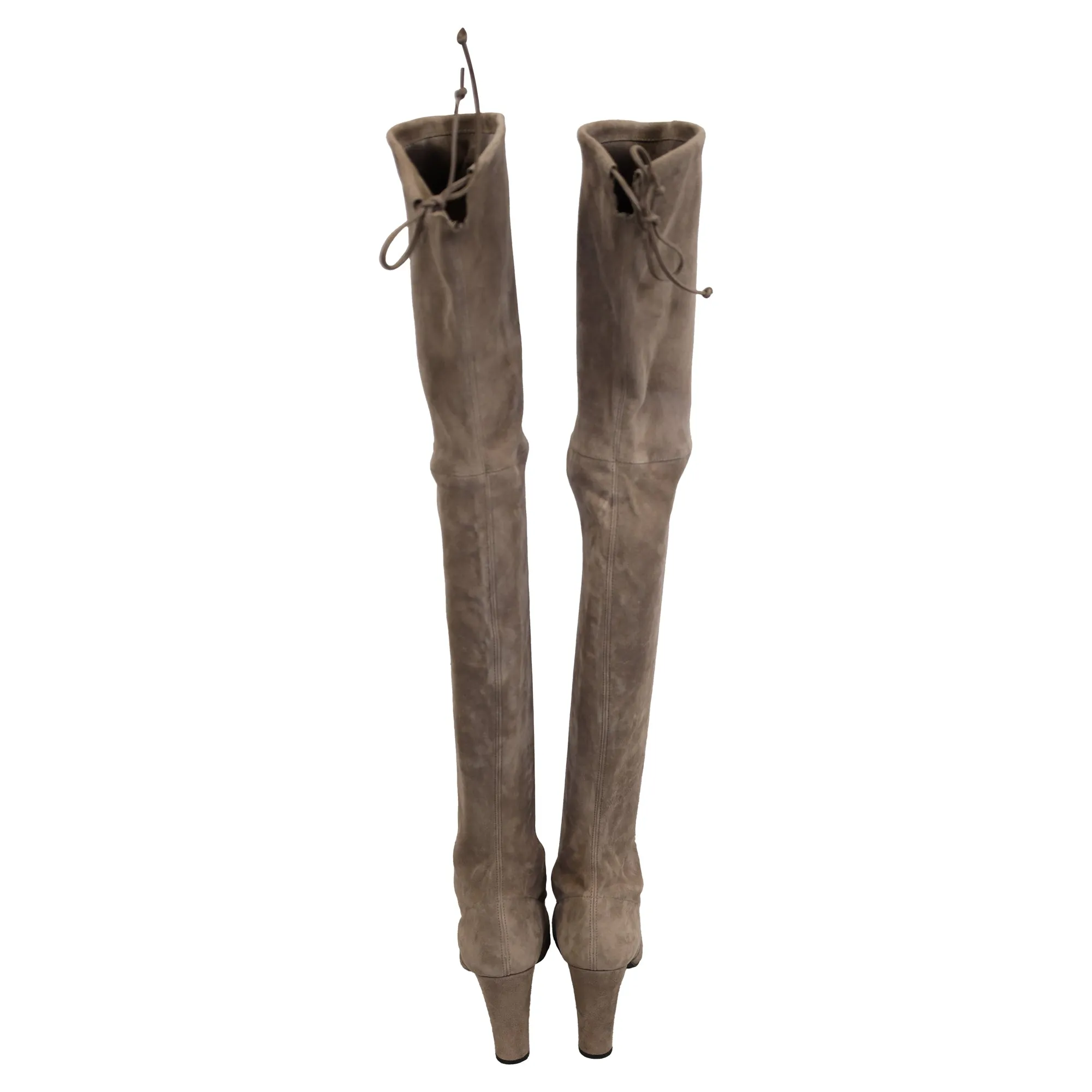 Stuart Weitzman Stretch Over the Knee Boots in Grey Suede