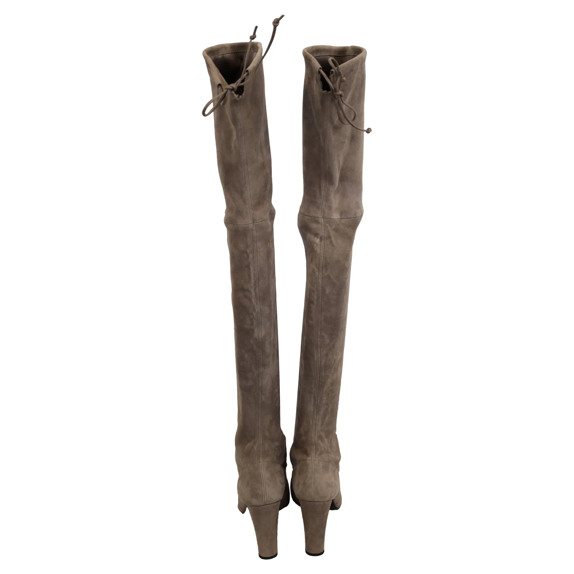 Stuart Weitzman Stretch Over the Knee Boots in Grey Suede