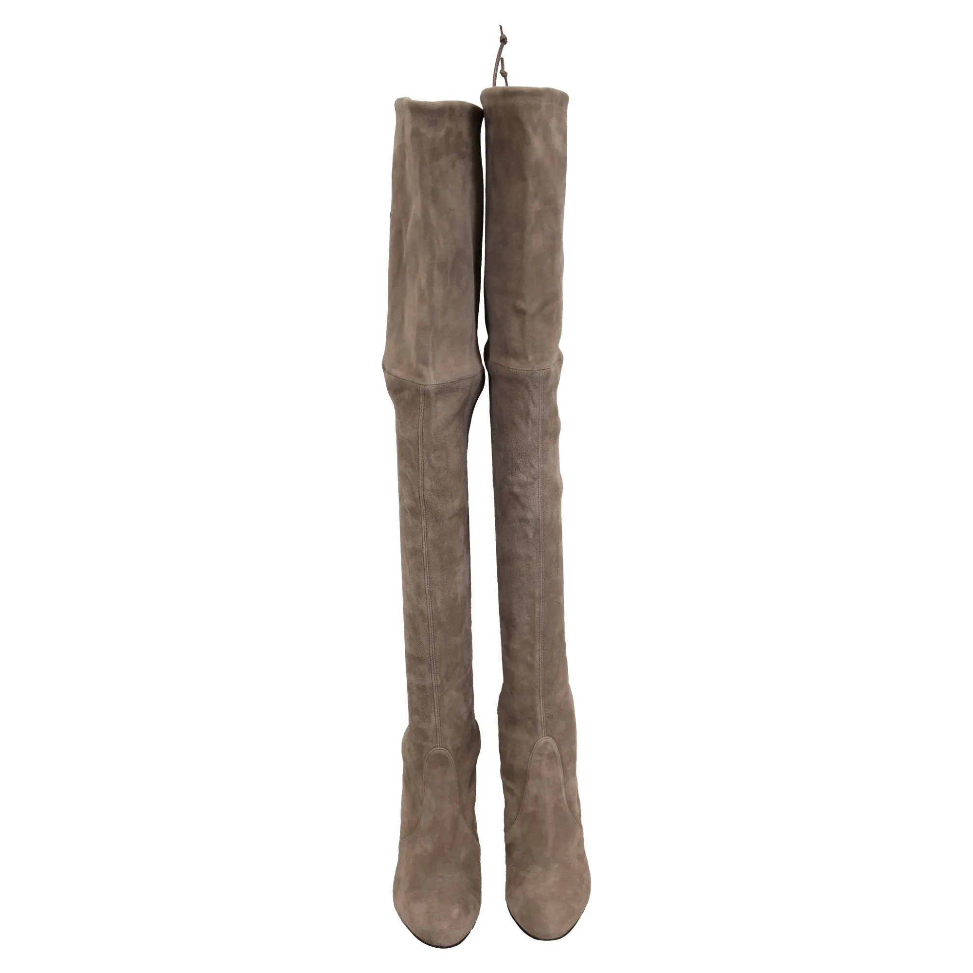 Stuart Weitzman Stretch Over the Knee Boots in Grey Suede