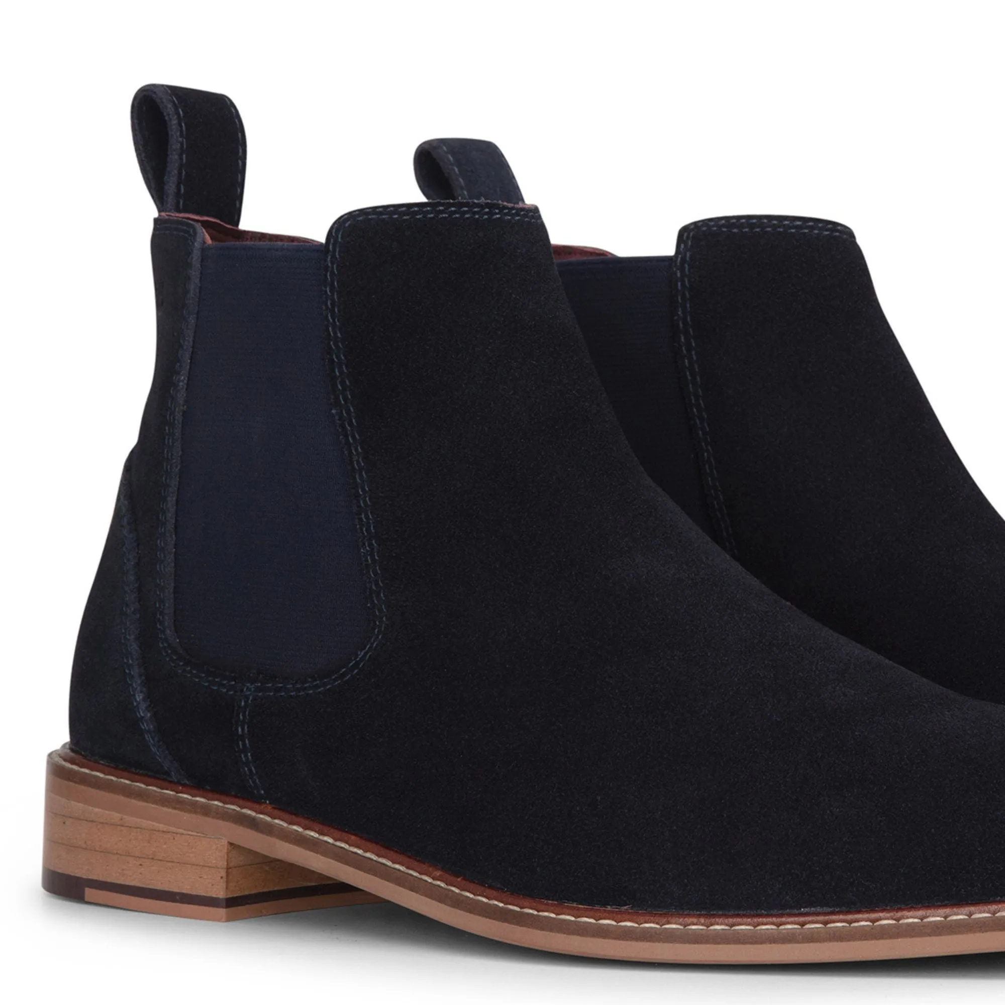 Suede Leather Slip On Chelsea Ankle Boots