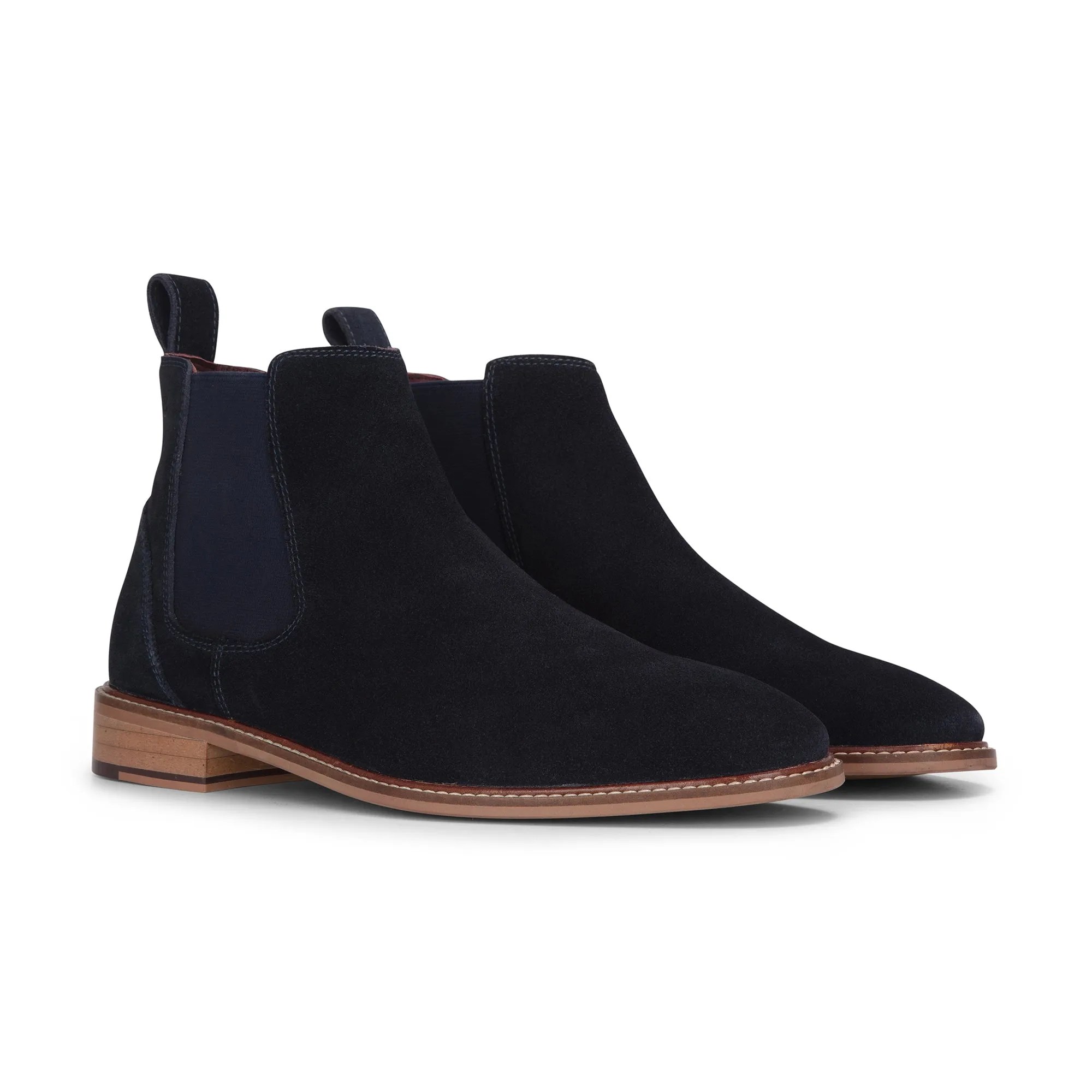 Suede Leather Slip On Chelsea Ankle Boots