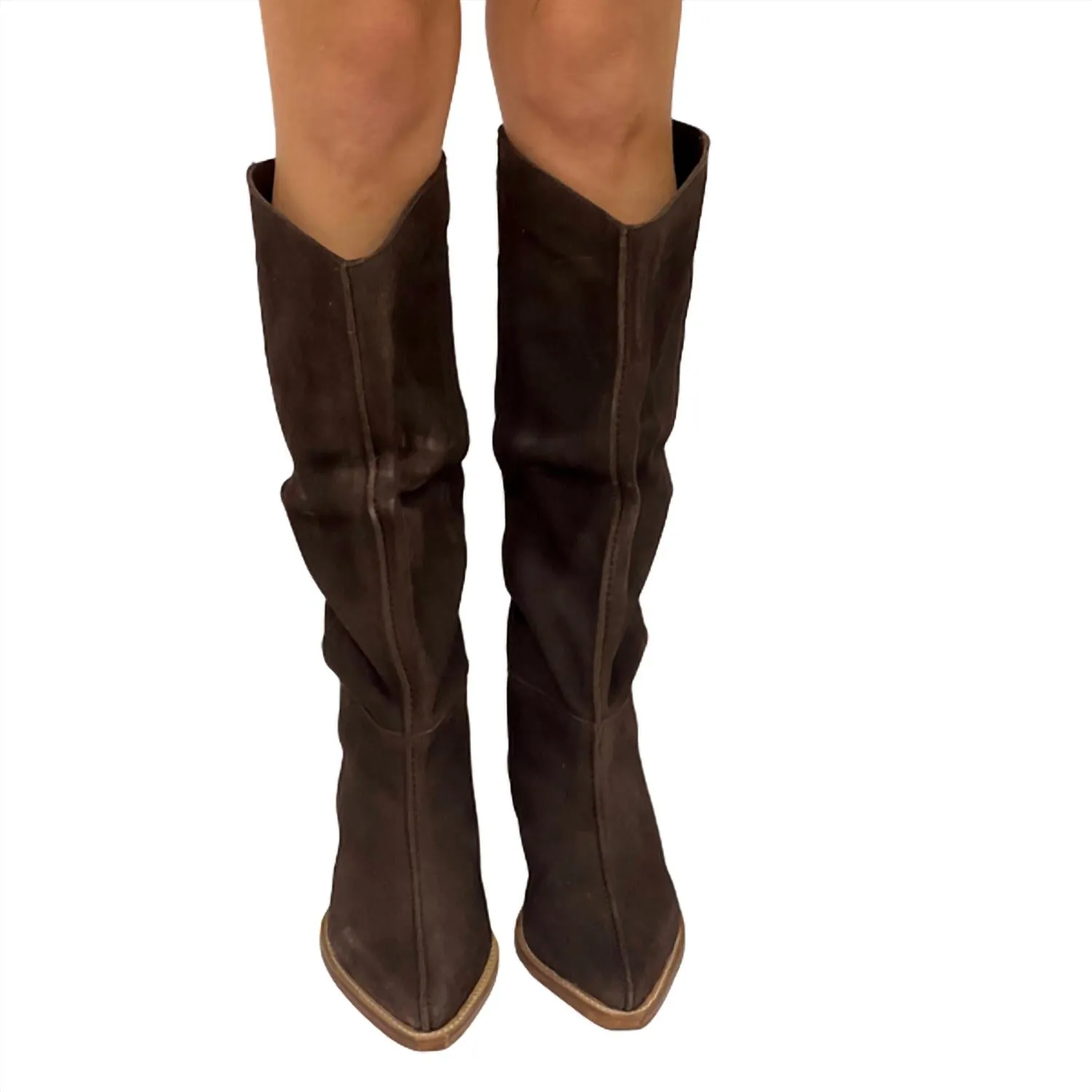 Sway Low Slouch Boots In Brown