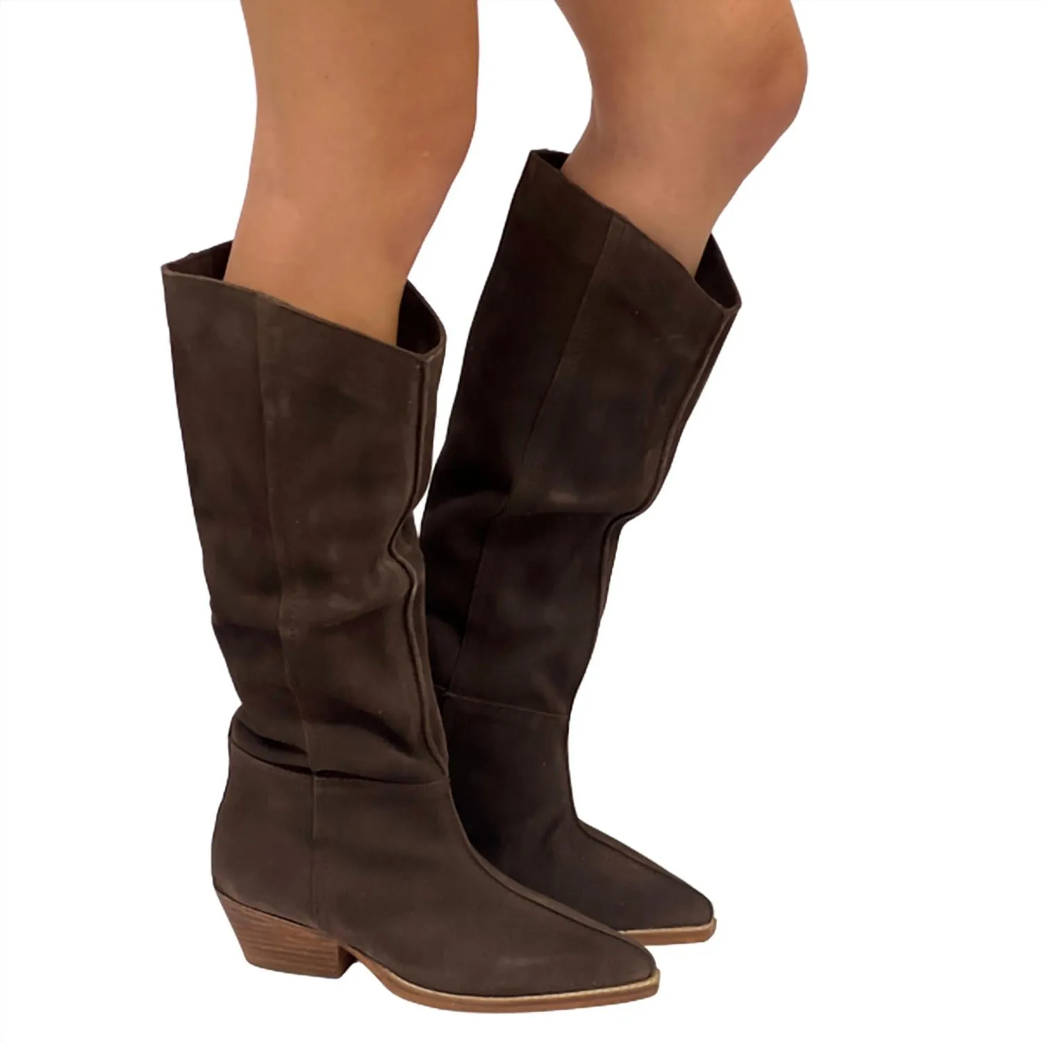 Sway Low Slouch Boots In Brown