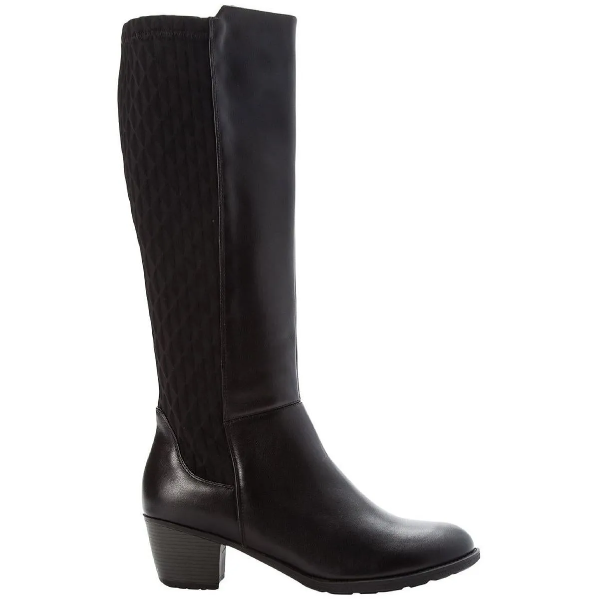 Talise Womens Leather Block Heel Knee-High Boots