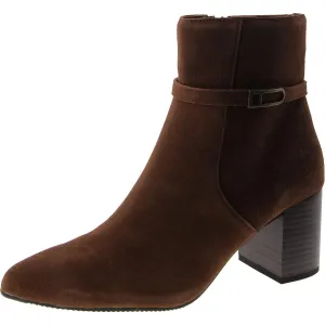 Tatum Womens Suede Block Heel Ankle Boots