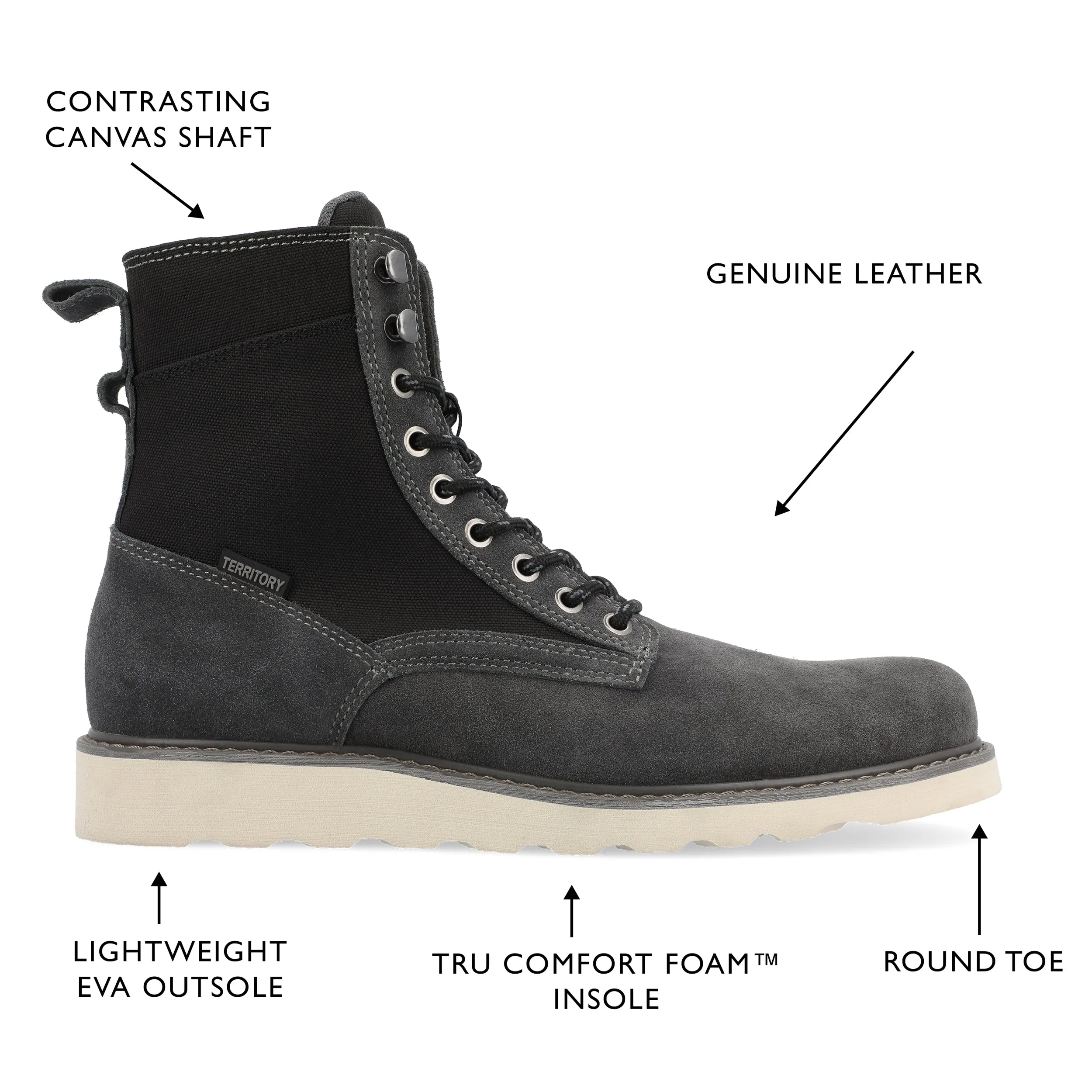 Territory Elevate Water Resistant Plain Toe Lace-up Boot